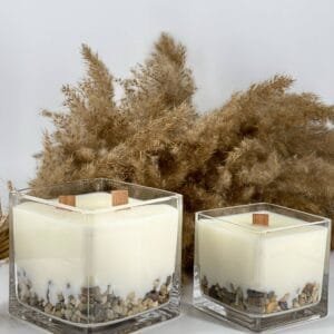 Комплект Бергамот - соеви свещи с дървен фитил