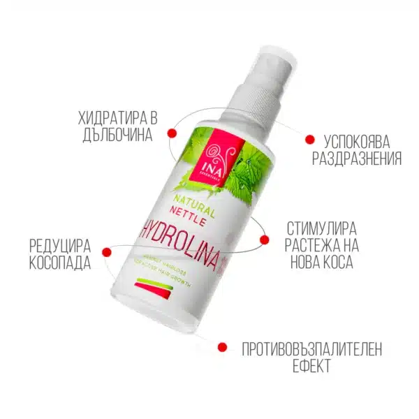 Вода от Дива Коприва - Hydrolina - спрей за коса при Косопад и Омазняване - Image 3